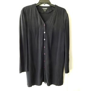 Vintage 100% Silk Black Cardigan